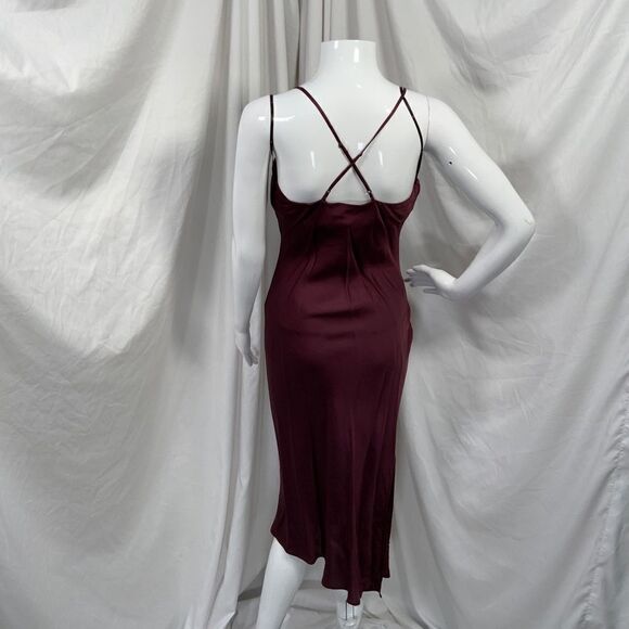 Adriano Goldschmied Wine Bloom Ruffle Bust Dress XS (D8) - Picture 3 of 6